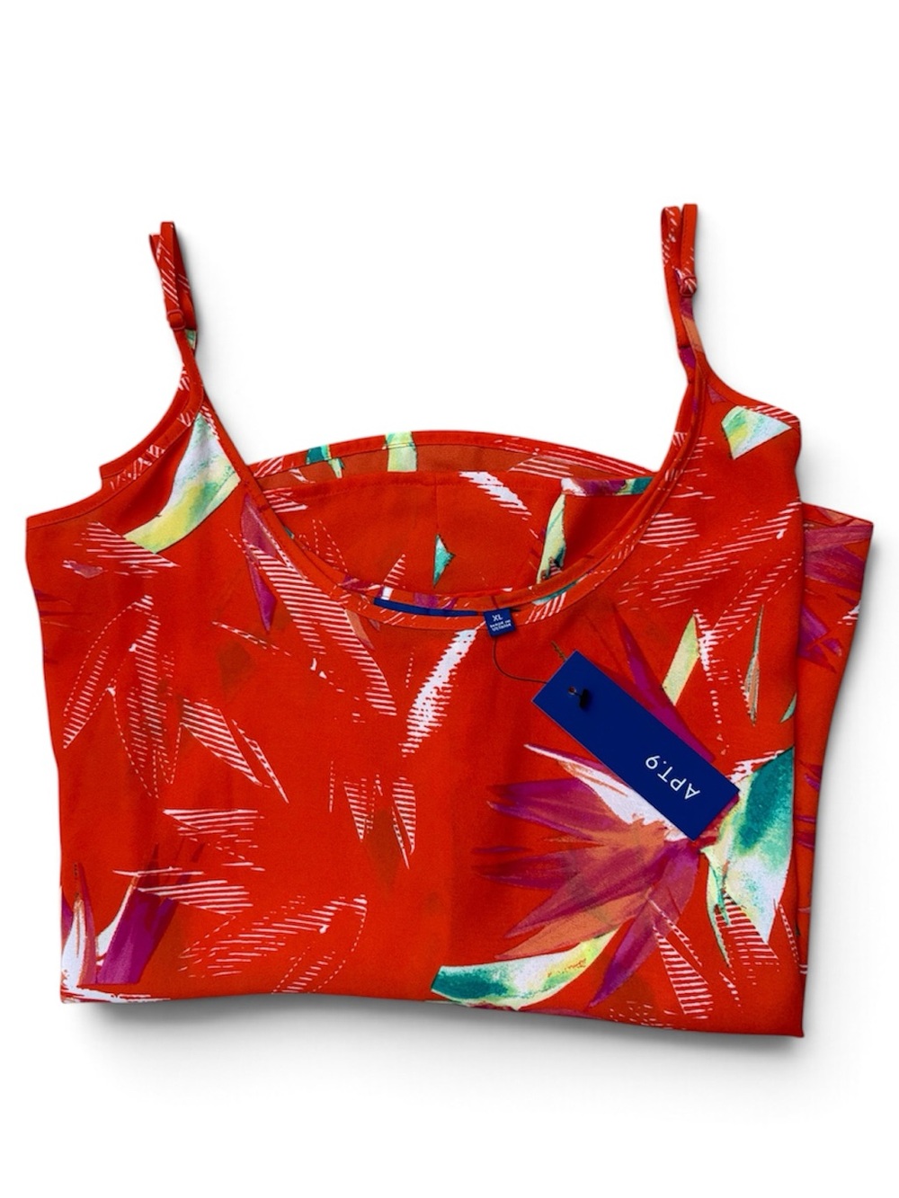 Apt. 9 Bright Red Tropical Print Spaghetti Strap Camisole